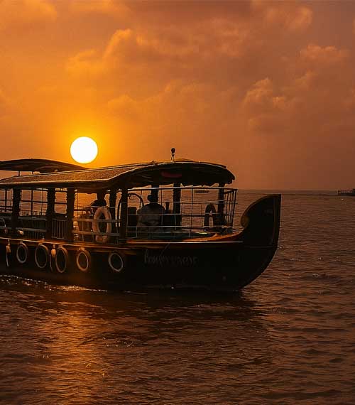 Sunset over the Kerala backwaters